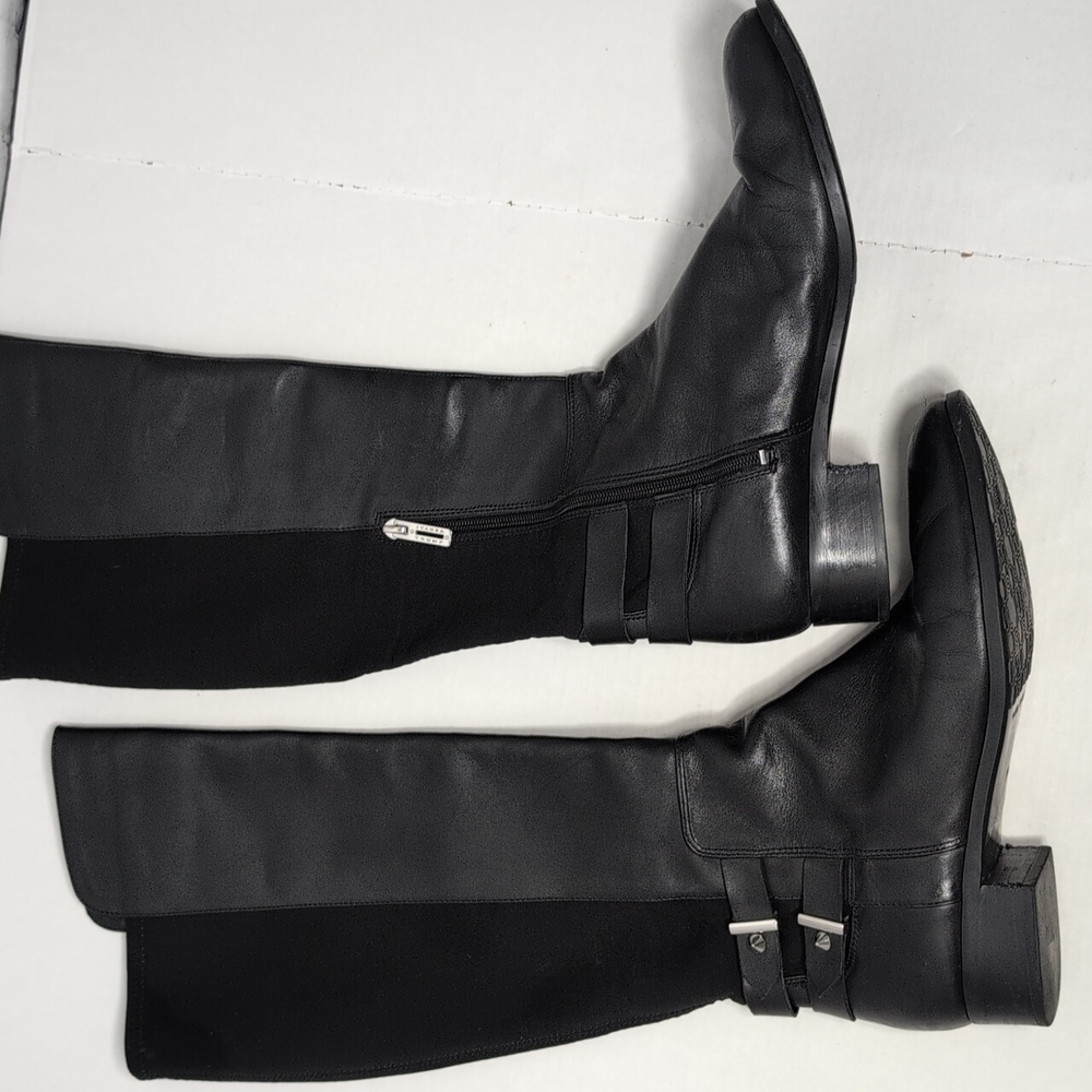 Ivanka Trump Itonna Knee High Leather And Fabric Boots